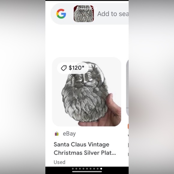 Silvertone Santa trinket candy dish vintage - Picture 9 of 9